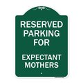 Signmission Parking Reserved for Expectant Mothers, Green & White Aluminum Sign, 24" L, 18" H, GW-1824-23388 A-DES-GW-1824-23388